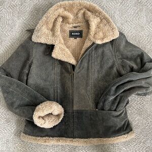 XOXO Grey Leather Jacket XL